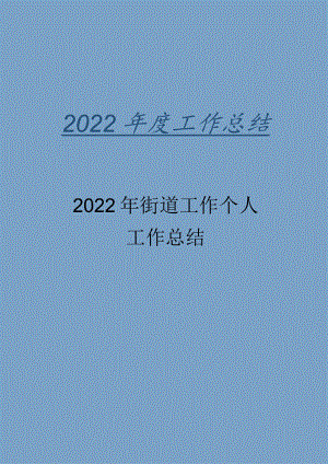 2022年街道工作个人年度总结.docx