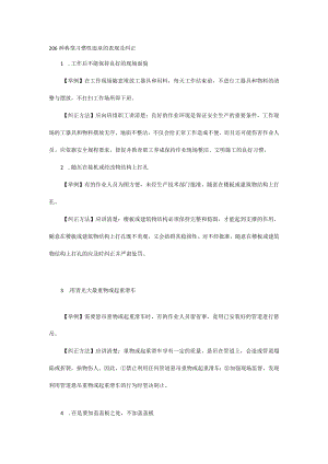 206种典型习惯性违章的表现及纠正.docx