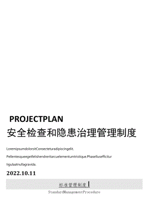 XX公司安全检查和隐患治理管理制度（30页）.docx