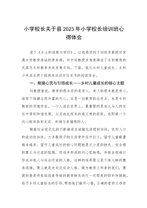 2023小学校长培训班学习心得体会四篇样本.docx