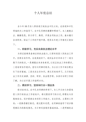 2022年行政执法个人年度总结.docx