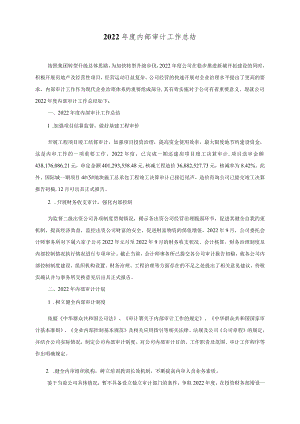 2022年度内部审计工作总结.docx