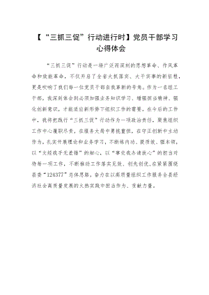 【“三抓三促”行动进行时】党员干部学习心得体会.docx