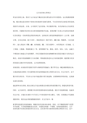 元宇宙讲座心得体会.docx