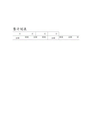 产品销售计划表范文样板.docx