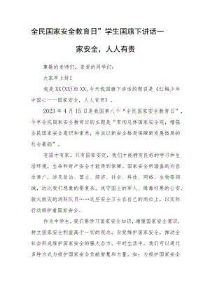 “全民国家安全教育日”学生国旗下讲话—国家安全人人有责.docx