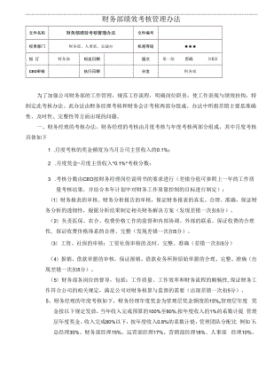 企业财务战略系统工具11参考工具：《财务部绩效考核管理办法》V1.docx