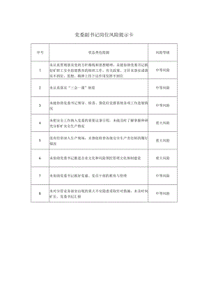 党委副书记岗位风险提示卡.docx