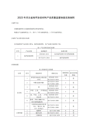 2023年河北省地坪涂装材料及其他产品质量监督抽查实施细则.docx