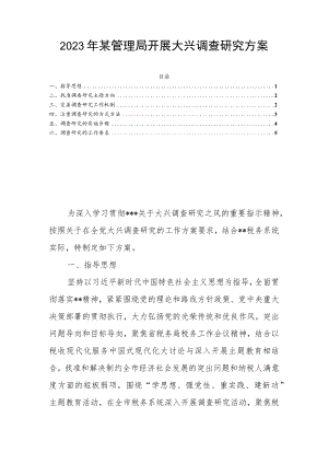 2023年某管理局开展大兴调查研究方案.docx