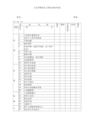 公关营销部员工素质自我评估表.docx