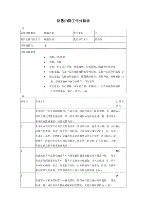 【企业营销类工作分析示例】销售内勤.docx