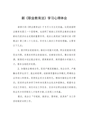 学习新《职业教育法》心得体会七篇.docx