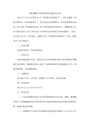 市区卫生主管单位开展2023年防治结核病主题活动专项方案 （4份）.docx