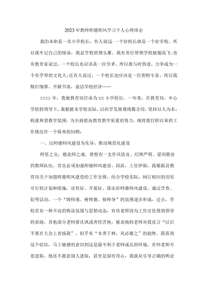 实验学校2023年教师道德师风学习个人心得体会 精品汇编4份.docx
