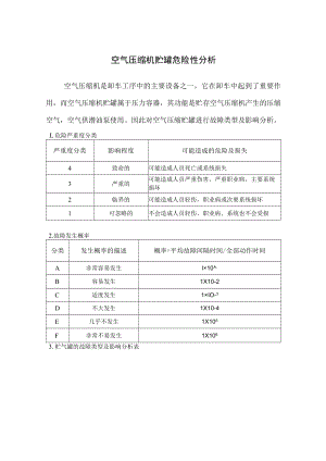 卸车空气压缩机贮罐危险性分析.docx
