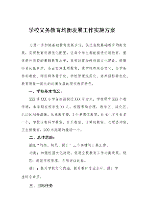 实验小学义务教育均衡发展工作实施方案五篇模板.docx
