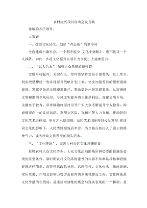 国企单位开展乡村振兴项目启动仪式发言稿 （合集4份）.docx