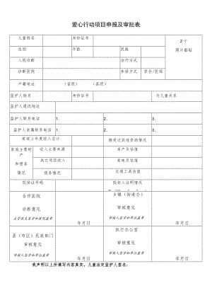 医院爱心行动项目申报及审批表.docx