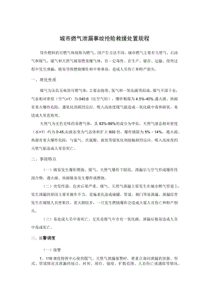 城市燃气泄漏事故抢险救援处置规程.docx