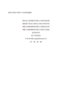国能宁夏能源销售有限公司评估报告.docx