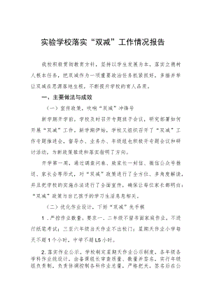 实验学校落实“双减”工作情况报告七篇.docx