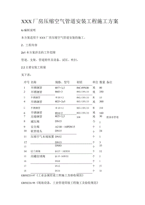 厂房压缩空气管道装置安装工程紧急施工实施方案.docx