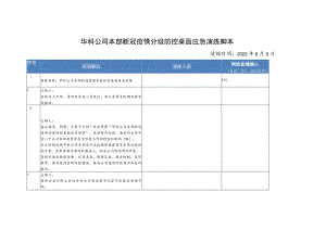 华科公司本部新冠疫情分级防控桌面应急演练脚本.docx