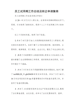 员工试用期工作总结及转正申请集锦.docx