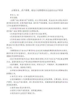 分管财务、资产管理、规划计划管理财务总监安全生产职责.docx