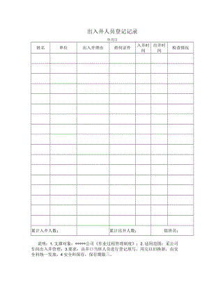 出入井人员登记记录.docx