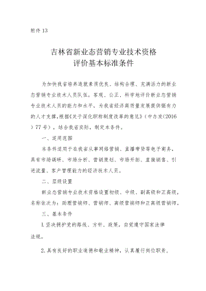 吉林省新业态营销专业技术资格评价基本标准条件.docx