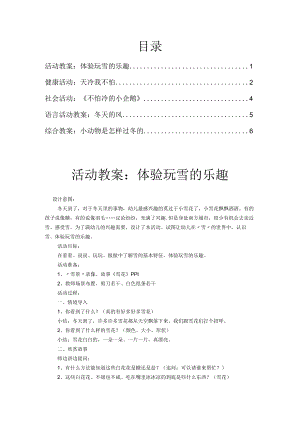 幼儿园小班《冬天教案》-5篇.docx