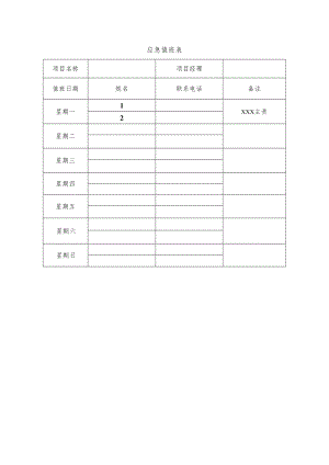应急值班记录及应急值班表.docx