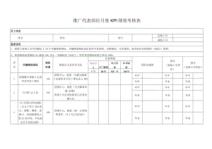 推广代表岗位月度KPI绩效考核表.docx