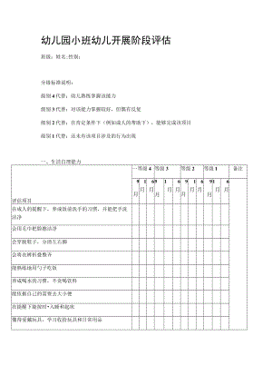幼儿园小班幼儿发展阶段评估模板.docx