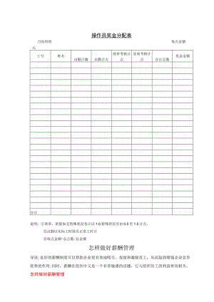 操作员奖金分配表模板.docx