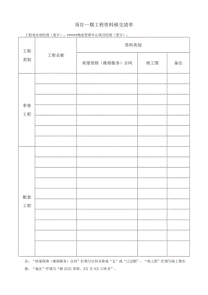 工程资料移交清单.docx