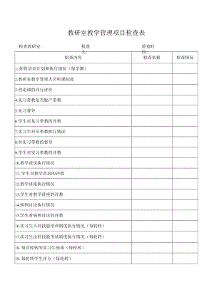 教研室教学管理项目检查表.docx