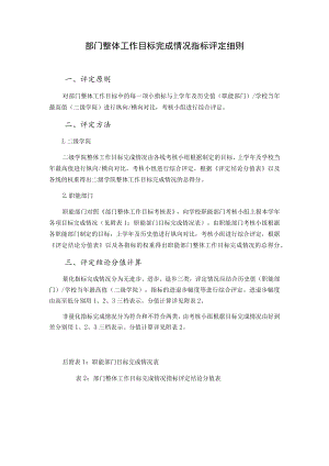 部门整体工作目标完成情况指标评定细则.docx