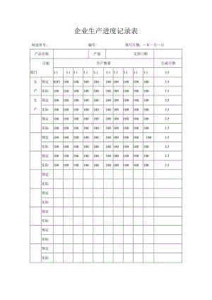 企业生产进度记录表.docx