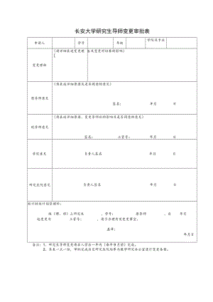 长安大学研究生导师变更审批表.docx