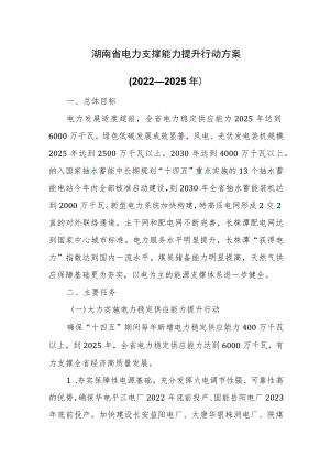 湖南省电力支撑能力提升行动方案（2022—2025年）.docx