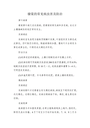 棣棠的常见病虫害及防治.docx