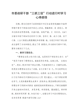 市委政研干部“三抓三促”行动进行时学习心得感悟.docx