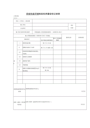 系统性能评测 检验批质量验收记录表.docx