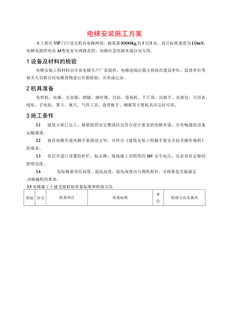 电梯安装施工方案.docx