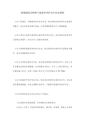 特殊路段及特殊气象条件养护安全作业规程.docx