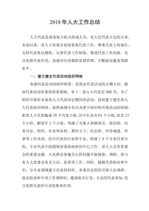 2018年人大工作总结.docx