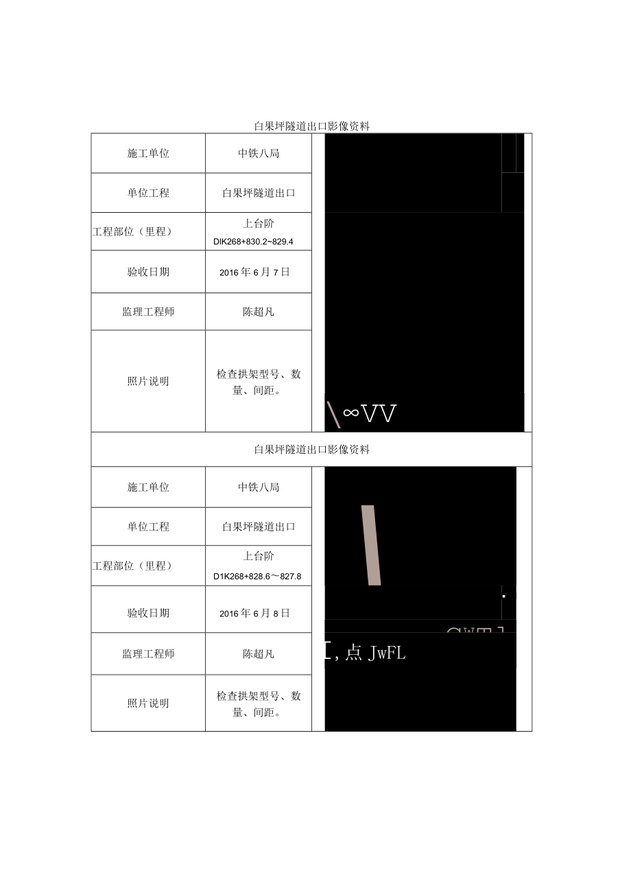 白果坪隧道影像资料 - 副本.docx